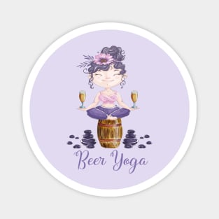 Beer Yoga Pose for Yoga Lovers and Beer Drinkers Magnet